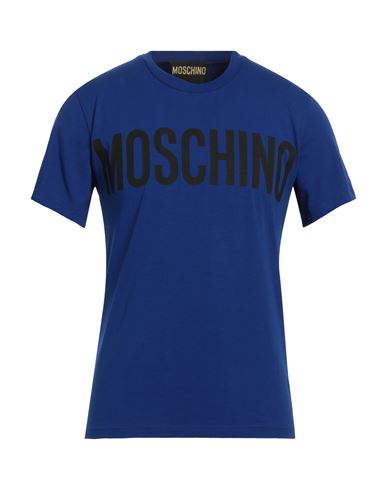 Moschino Man T-shirt Blue Size 38 Cotton, Elastane