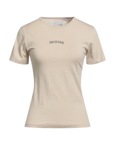 Haikure Woman T-shirt Sand Size L Cotton In Beige