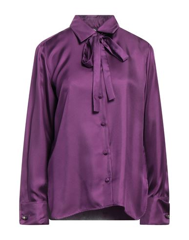 Max Mara Woman Shirt Mauve Size 10 Silk In Purple