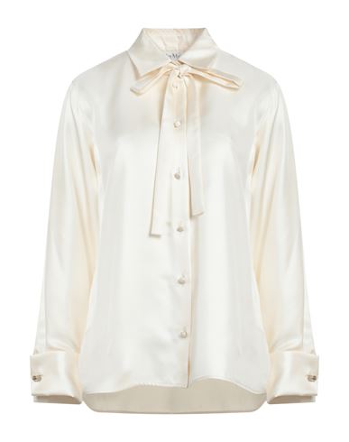 Max Mara Woman Shirt Ivory Size 10 Silk In White