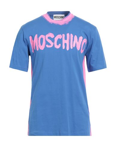 Moschino Man T-shirt Blue Size 44 Organic Cotton