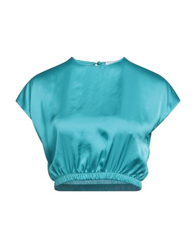 The Malama Studio Woman Top Turquoise Size M/l Polyester In Blue