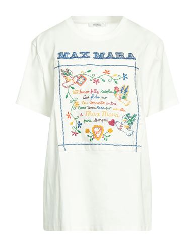 Max Mara Woman T-shirt Off White Size M Cotton, Linen