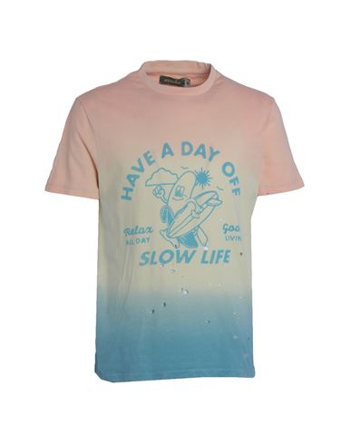 Happiness Man T-shirt Salmon Pink Size L Cotton