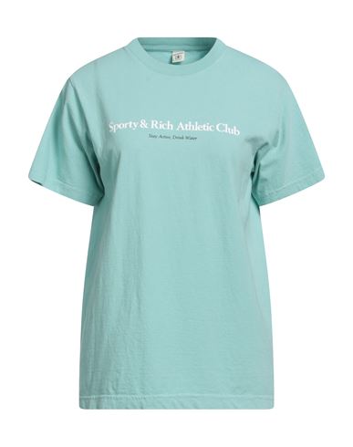Sporty And Rich Sporty & Rich Woman T-shirt Turquoise Size M Cotton In Blue