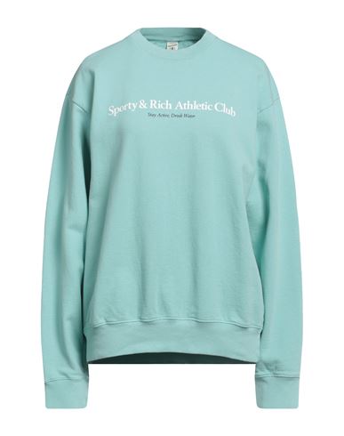 Sporty And Rich Sporty & Rich Woman Sweatshirt Turquoise Size L Cotton In Blue