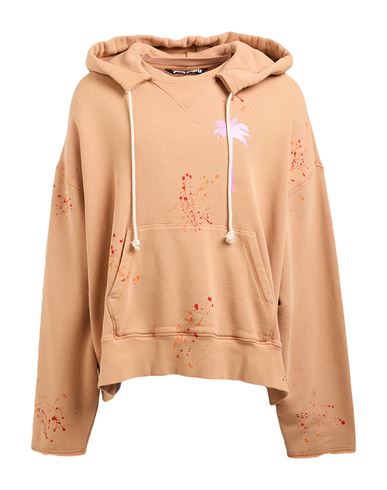 Palm Angels Man Sweatshirt Apricot Size S Cotton, Elastane In Orange