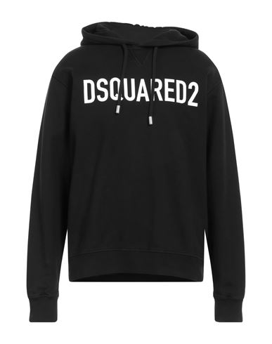 Shop Dsquared2 Man Sweatshirt Black Size Xl Cotton, Elastane