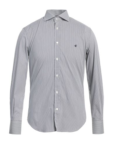 Brooksfield Man Shirt Steel Grey Size 17 Cotton, Polyamide, Elastane