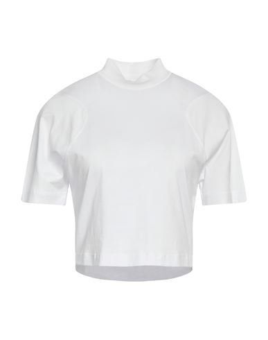 Ferrari Woman T-shirt White Size L Cotton, Elastane