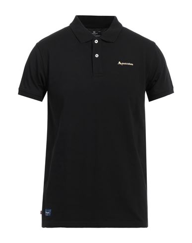 Aquascutum Man Polo Shirt Black Size M Cotton