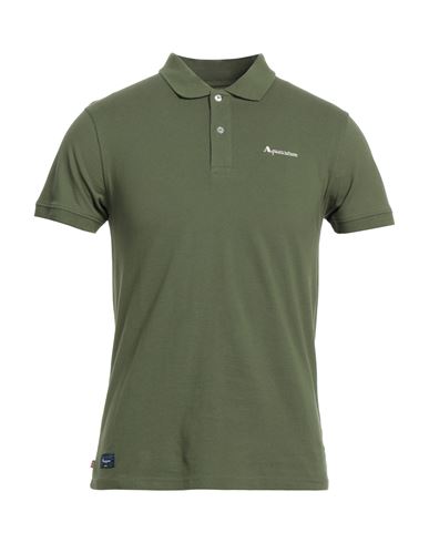 Aquascutum Man Polo Shirt Military Green Size Xs Cotton In Black