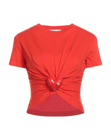Moschino Woman T-shirt Orange Size 8 Cotton