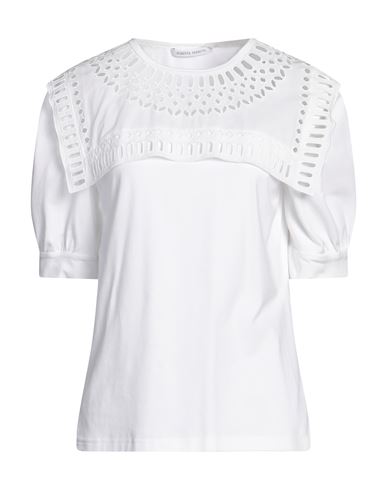 Alberta Ferretti Woman T-shirt White Size 8 Cotton, Elastane