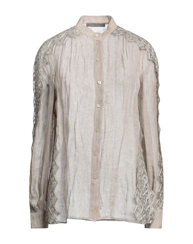 Alberta Ferretti Woman Shirt Dove Grey Size 6 Linen, Polyester