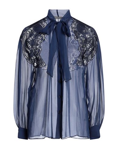 Alberta Ferretti Woman Shirt Midnight Blue Size 6 Silk