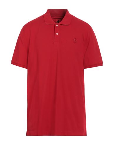 Shop Ferrari Man Polo Shirt Red Size Xl Organic Cotton, Elastane