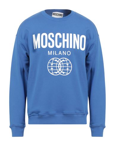 Moschino Man Sweatshirt Blue Size 44 Organic Cotton