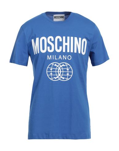 Moschino Man T-shirt Blue Size 44 Organic Cotton