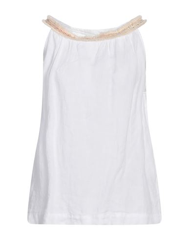 0039 Italy Woman Top White Size M Linen