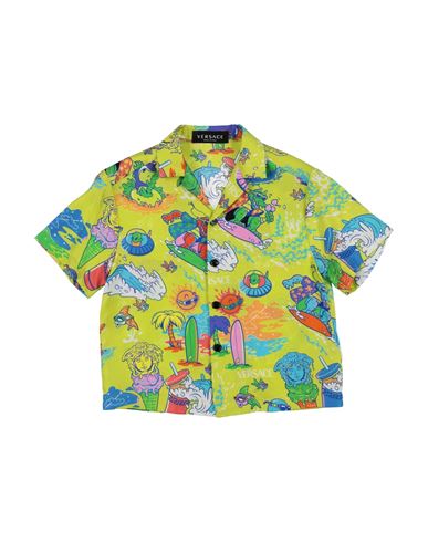 Shop Versace Young Toddler Boy Shirt Acid Green Size 5 Silk