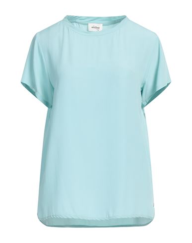 Shop Ottod'ame Woman Top Turquoise Size 10 Acetate, Silk In Blue