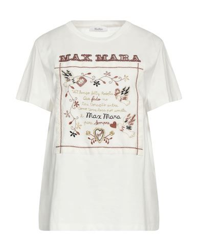 Max Mara Woman T-shirt White Size M Cotton, Linen