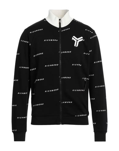 John Richmond Man Sweatshirt Black Size Xxl Polyester, Cotton
