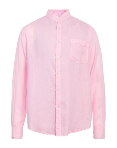 Shop Grifoni Man Shirt Pink Size 40 Linen