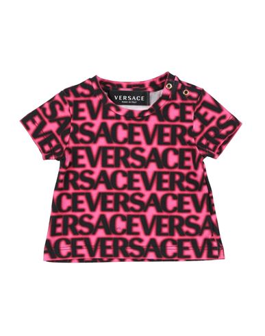 Shop Versace Young Newborn Girl T-shirt Fuchsia Size 3 Cotton, Elastane In Pink
