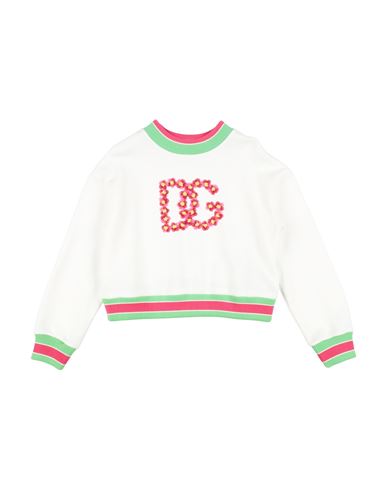Shop Dolce & Gabbana Toddler Girl Sweatshirt White Size 7 Cotton