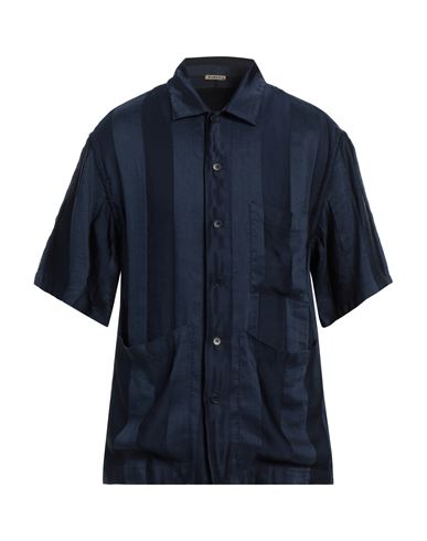 Barena Venezia Barena Man Shirt Navy Blue Size 42 Linen, Cotton