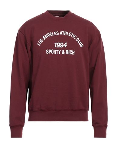 Sporty And Rich Sporty & Rich Man Sweatshirt Burgundy Size M Cotton In Red