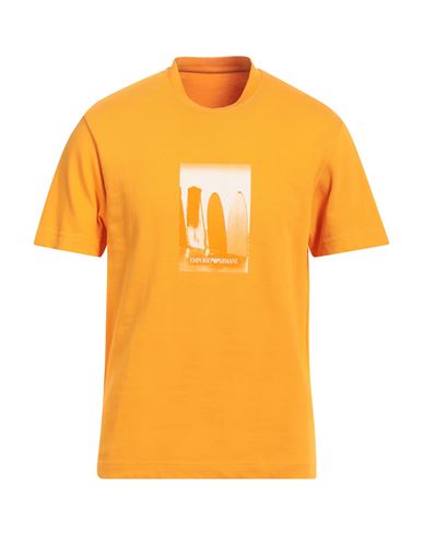 Emporio Armani Man T-shirt Orange Size S Cotton