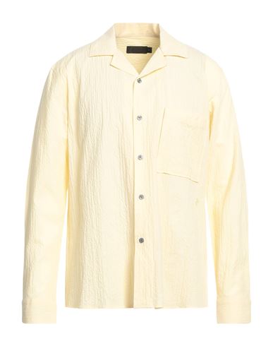 Elvine Man Shirt Light Yellow Size M Cotton
