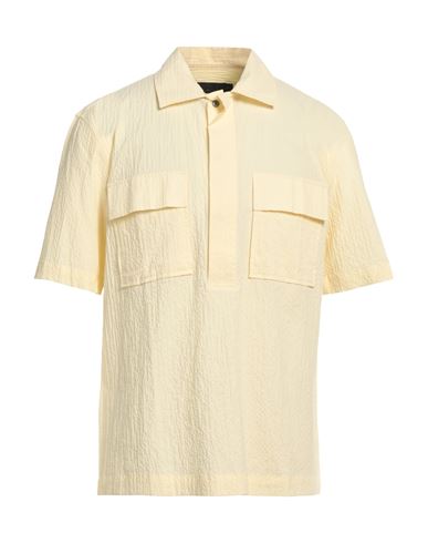 Elvine Man Shirt Light Yellow Size M Cotton