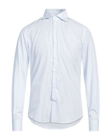 Alessandro Gherardi Man Shirt Sky Blue Size 15 Cotton In White