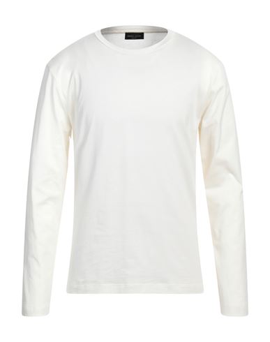 Roberto Collina Man T-shirt Off White Size 44 Cotton