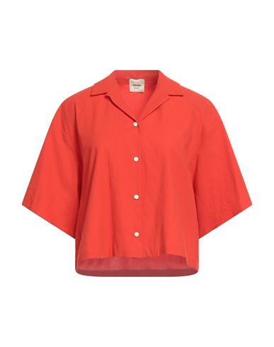 Alysi Woman Shirt Tomato Red Size 2 Cotton, Elastane