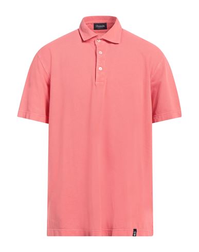 Shop Drumohr Man Polo Shirt Salmon Pink Size 3xl Cotton