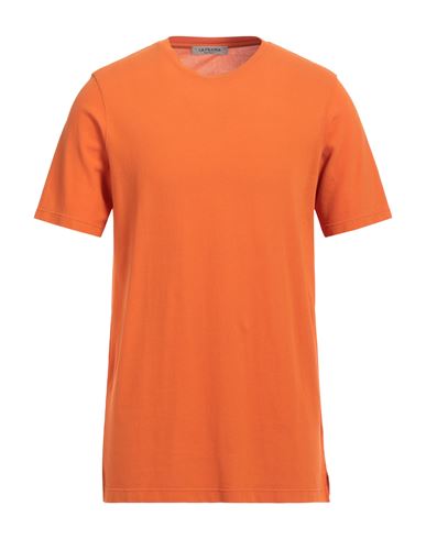 La Fileria Man T-shirt Orange Size 42 Cotton