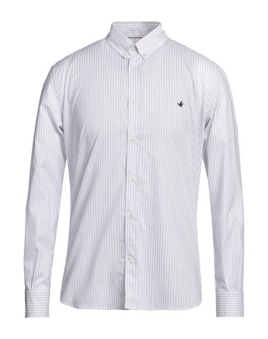 Brooksfield Man Shirt White Size 16 ½ Cotton, Elastane