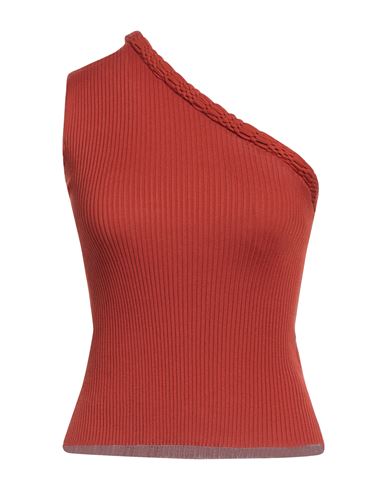 Mrz Woman Top Rust Size Xs Viscose, Cotton, Silk, Polyamide, Cashmere In Red
