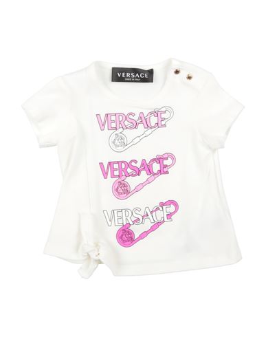 Shop Versace Young Newborn Girl T-shirt White Size 3 Cotton, Elastane