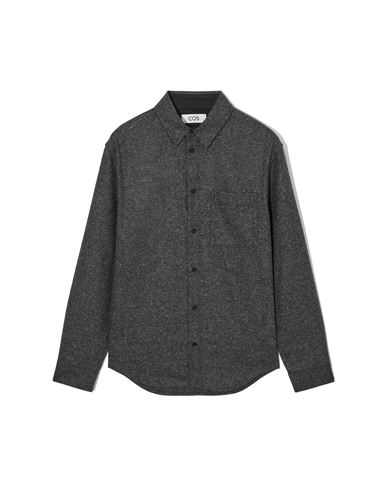 Cos Man Shirt Lead Size M Recycled Wool, Recycled Polyester, Polyamide, Silk In Grey