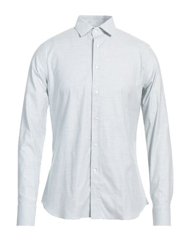 Canali Man Shirt Green Size 15 ¾ Cotton, Elastane