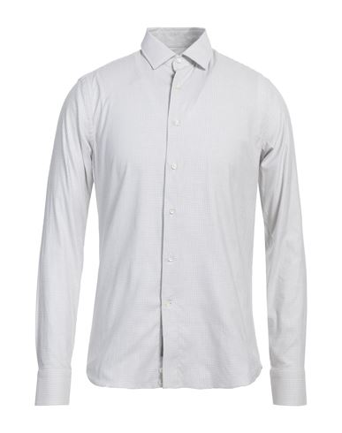 Canali Man Shirt Light Grey Size 15 ½ Cotton, Elastane In Yellow