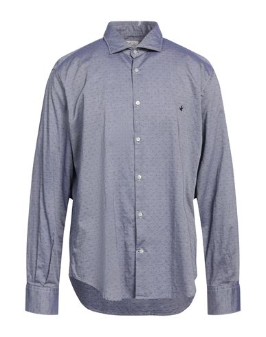 Shop Brooksfield Man Shirt Navy Blue Size 17 ½ Cotton