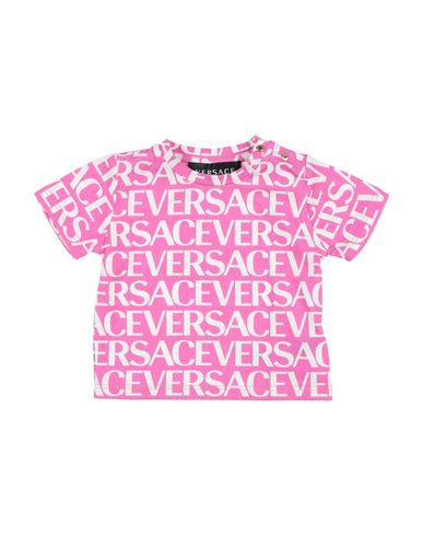 VERSACE YOUNG VERSACE YOUNG NEWBORN GIRL T-SHIRT PINK SIZE 3 COTTON, ELASTANE 