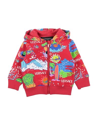 Shop Versace Young Newborn Boy Sweatshirt Red Size 3 Cotton, Elastane